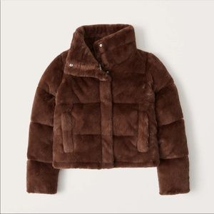 Abercrombie and Fitch XS Faux Fur Mini Puffer jacket